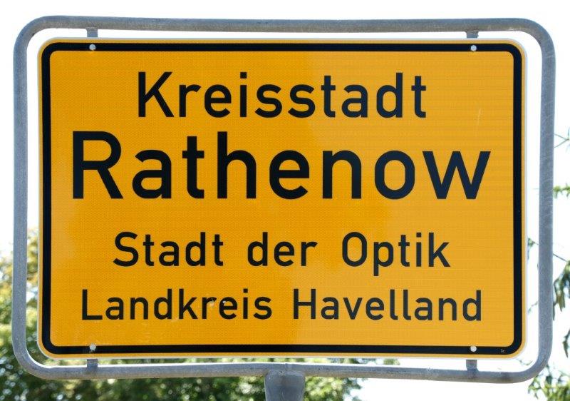 Ortseingangschild Rathenow